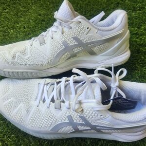 Asics Gel Resolution 8, Size 9.5, White/Silver, Men's Tennis or Pickleball